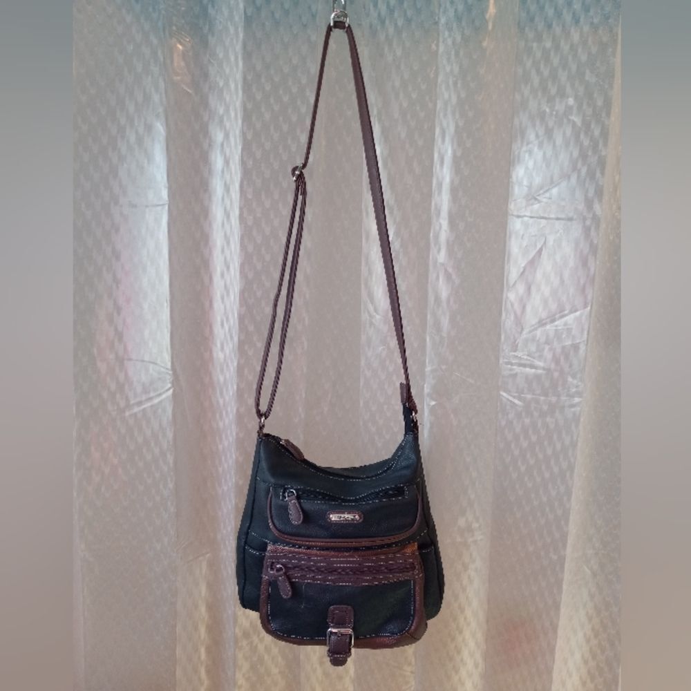 Multi-Sac Women's Black & Brown Crossbody & Shoulder Bag With Multi Pock